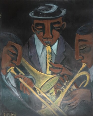 Painting titled "brass 3" by Simon Taylor, Original Artwork, Acrylic