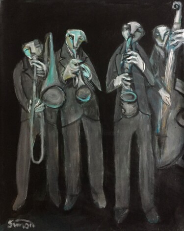 Painting titled "jazz 15" by Simon Taylor, Original Artwork, Acrylic