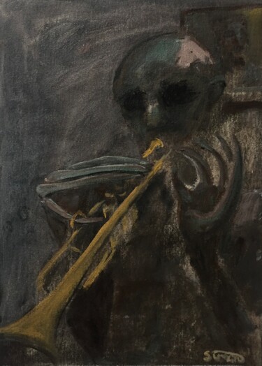 Pittura intitolato "trumpet voodoo" da Simon Taylor, Opera d'arte originale, Acrilico