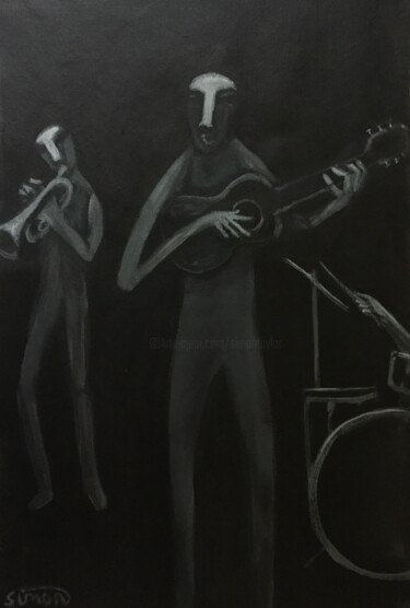 Painting titled "band 3" by Simon Taylor, Original Artwork, Acrylic