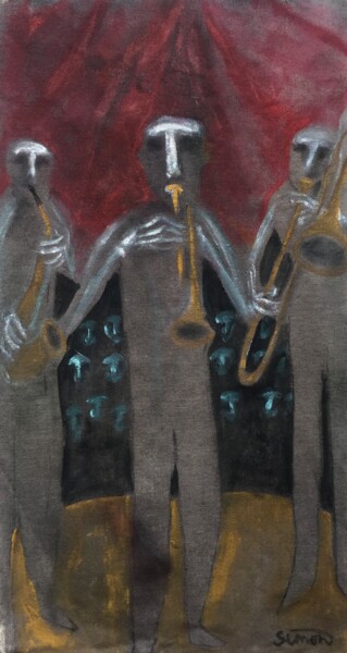 Painting titled "brass 4" by Simon Taylor, Original Artwork, Acrylic