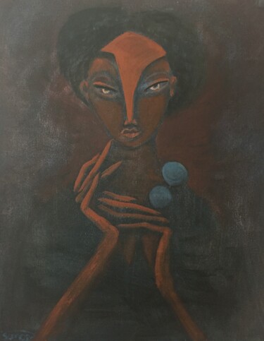 Painting titled "woman 2" by Simon Taylor, Original Artwork, Acrylic