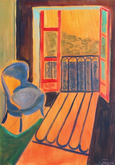 Pintura intitulada "indoors 3" por Simon Taylor, Obras de arte originais, Acrílico