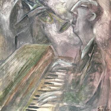Painting titled "jazz club -7-" by Simon Taylor, Original Artwork, Acrylic