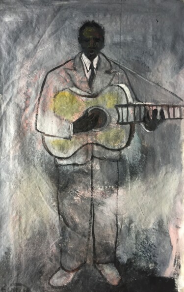 Painting titled "blues man" by Simon Taylor, Original Artwork, Acrylic