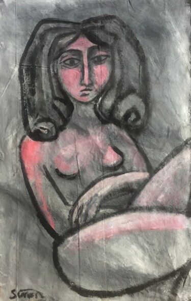 Painting titled "woman 3" by Simon Taylor, Original Artwork, Acrylic