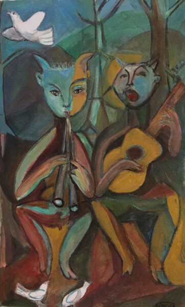 Painting titled "music 4" by Simon Taylor, Original Artwork, Acrylic