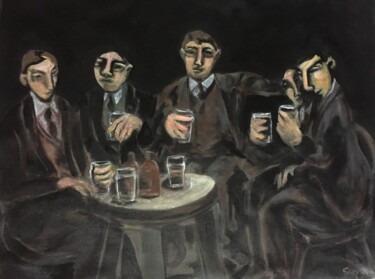 Painting titled "working mens club" by Simon Taylor, Original Artwork, Acrylic