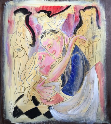 Painting titled "dance 5" by Simon Taylor, Original Artwork, Acrylic