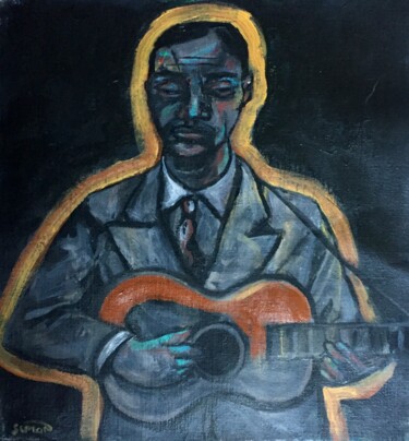 Painting titled "blues 4" by Simon Taylor, Original Artwork, Acrylic