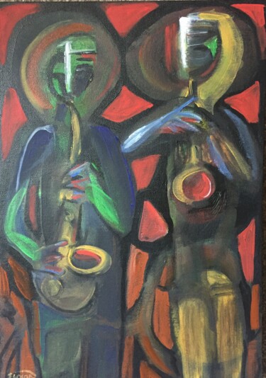 Painting titled "duo 7" by Simon Taylor, Original Artwork, Acrylic