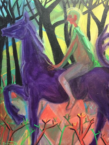Painting titled "horse ride" by Simon Taylor, Original Artwork, Acrylic