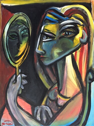 Painting titled "mirror mirror 2" by Simon Taylor, Original Artwork, Acrylic