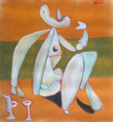 Painting titled "picnic 2" by Simon Taylor, Original Artwork, Acrylic
