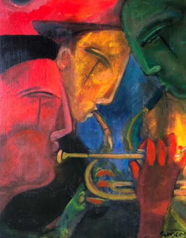 Painting titled "trio 4" by Simon Taylor, Original Artwork, Acrylic