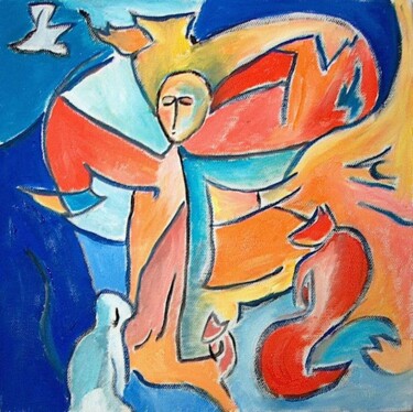 Painting titled "St.Francis" by Simon Taylor, Original Artwork