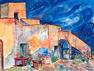 Картина под названием "Old Farmhouse (Sant…" - Simon Taylor, Подлинное произведение искусства