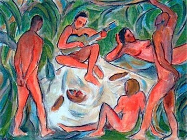 Painting titled "Figures" by Simon Taylor, Original Artwork