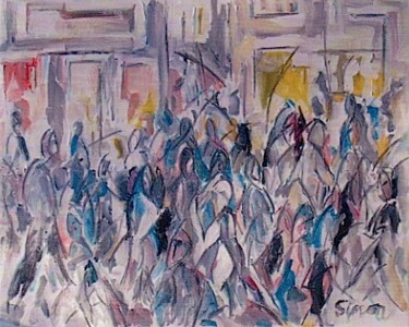 Painting titled "Christmas frenzy" by Simon Taylor, Original Artwork