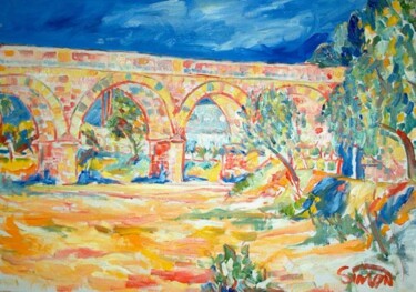 Painting titled "Spanish Bridge" by Simon Taylor, Original Artwork