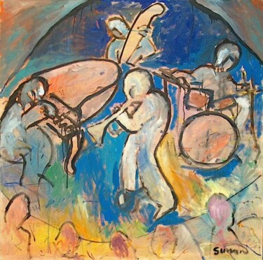 Peinture intitulée "Jazz quartet" par Simon Taylor, Œuvre d'art originale