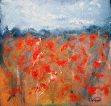 Painting titled "Poppies" by Simon Taylor, Original Artwork