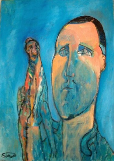 Painting titled "Man and Monkey" by Simon Taylor, Original Artwork