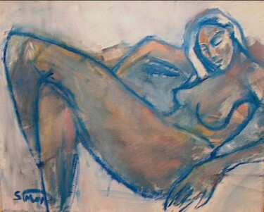 Painting titled "Long legged woman" by Simon Taylor, Original Artwork