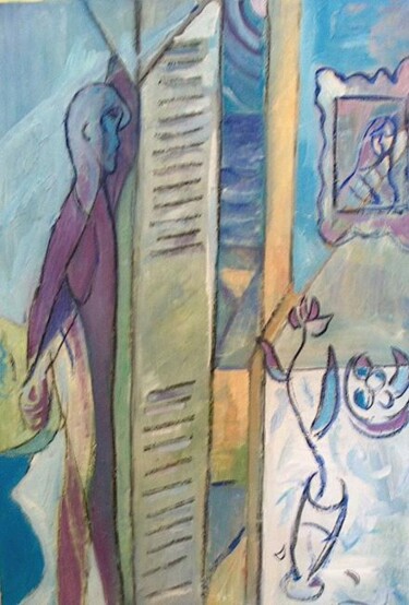 Painting titled "Man at window" by Simon Taylor, Original Artwork