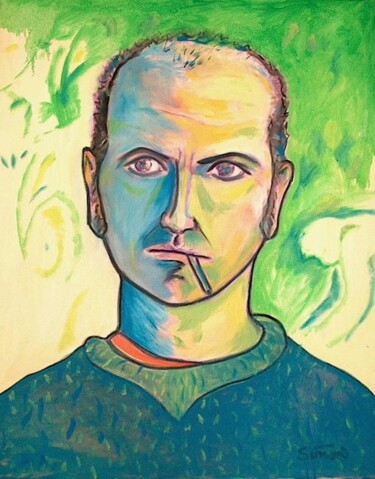 Painting titled "self portrait 3" by Simon Taylor, Original Artwork