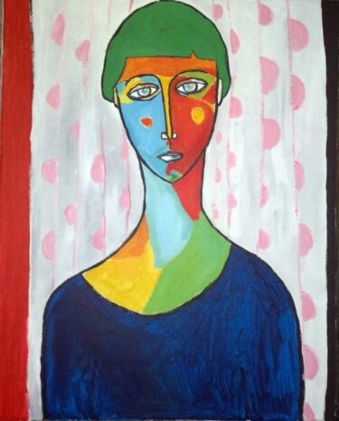 Malerei mit dem Titel "fauve portrait" von Simon Taylor, Original-Kunstwerk