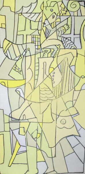 Disegno intitolato "Cubist Drawing" da Simon Taylor, Opera d'arte originale