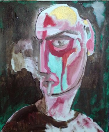 Painting titled "self portrait 15" by Simon Taylor, Original Artwork