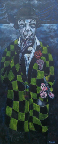 Картина под названием "clown smoking" - Simon Taylor, Подлинное произведение искусства