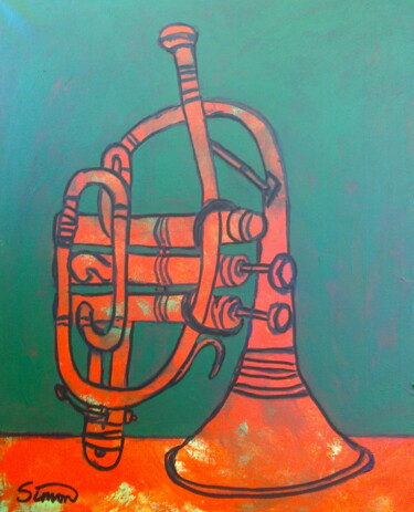 Pintura titulada "old cornet" por Simon Taylor, Obra de arte original