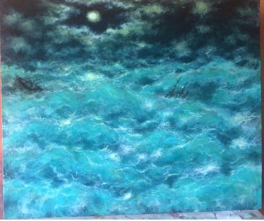 Картина под названием "My Sea and waves" - Anna Simonova, Подлинное произведение искусства, Масло
