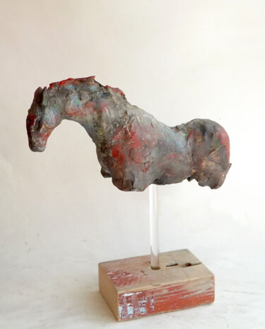 Sculpture titled ""La linea rossa"" by Simona Barreca, Original Artwork, Ceramics