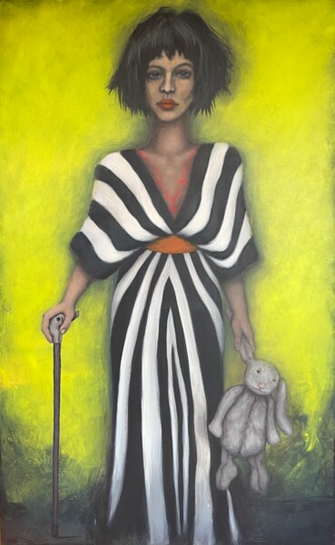 Painting titled "Amelie" by Simona Constantin, Original Artwork, Acrylic Mounted on Wood Stretcher frame