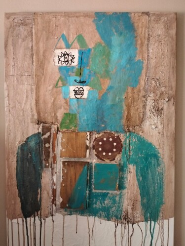 Schilderij getiteld "Solitudine" door Simona Francesconi, Origineel Kunstwerk, Acryl Gemonteerd op Frame voor houten brancard