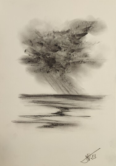 Desenho intitulada "Searching the sun" por Simona Rossi (MoTó), Obras de arte originais, Carvão