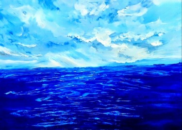 Pintura intitulada "Deep Water" por Simona Rossi (MoTó), Obras de arte originais, Têmpera