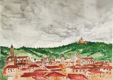 Pittura intitolato "TURRITA ROSSA" da Simona Rossi (MoTó), Opera d'arte originale, Acquarello Montato su Telaio per barella…