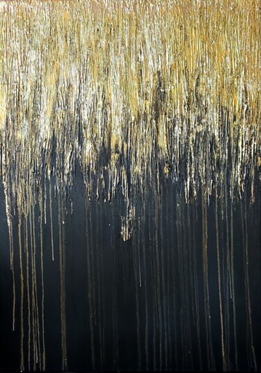Scultura intitolato "GOLDEN RAINFALL - p…" da Simona Rossi (MoTó), Opera d'arte originale, Gesso Montato su Telaio per barel…