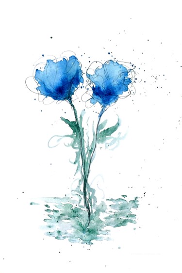 绘画 标题为“Gli innamorati” 由Simona Rossi, 原创艺术品, 水彩