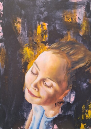 Картина под названием "DOLCE" - Simona Rovesti, Подлинное произведение искусства, Масло Установлен на Деревянная рама для но…