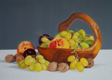 Malarstwo zatytułowany „Still Life With Fru…” autorstwa Simona Tsvetkova, Oryginalna praca, Olej