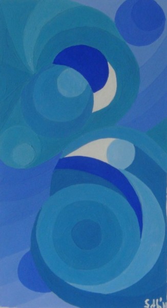 Painting titled "Azul, azul, azul..." by Sdh, Original Artwork, Oil