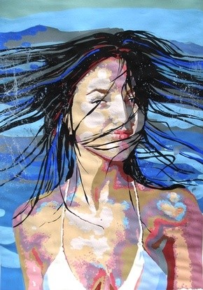 Malerei mit dem Titel "mermaid" von Simona Timofei, Original-Kunstwerk