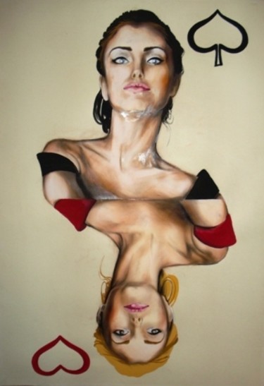Malerei mit dem Titel "Poker face" von Simona Timofei, Original-Kunstwerk
