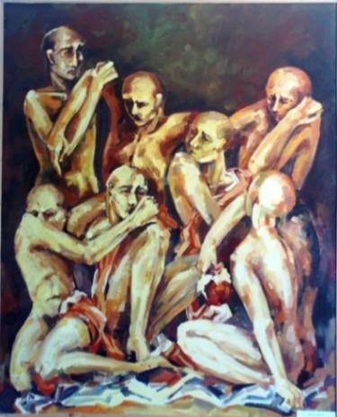 Painting titled "agony" by Simona Timofei, Original Artwork